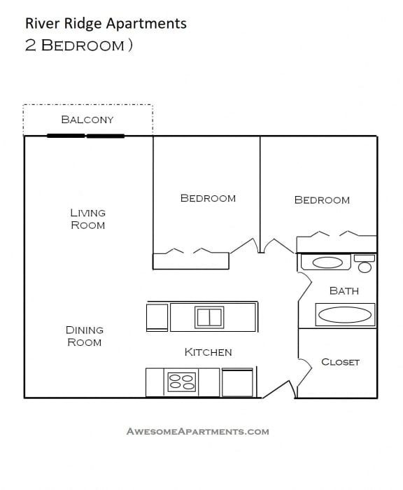 Floor Plans of River Ridge Apartments in Anoka, MN